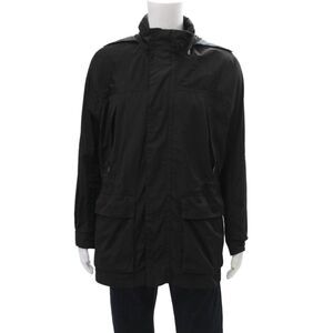 Tech Mens Full Zipper Mock Neck Windbreaker Jacket Black Size Medium